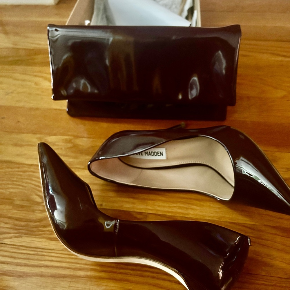 Steve Madden Patent Pointed-Toe Pumps in Deep Burgundy